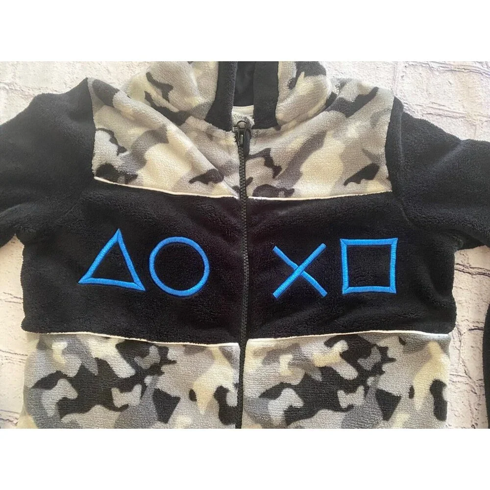 PlayStation Grey Camo Print Controller Symbols All‎ In One Jumpsuit Unisex 13-14